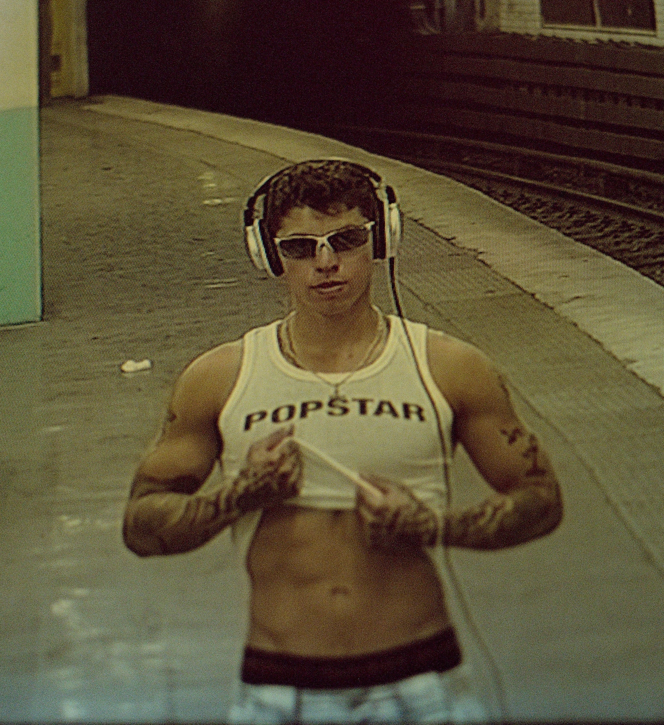 Jonah Almost wearing the POPSTAR tank top for King Kong Magazine 